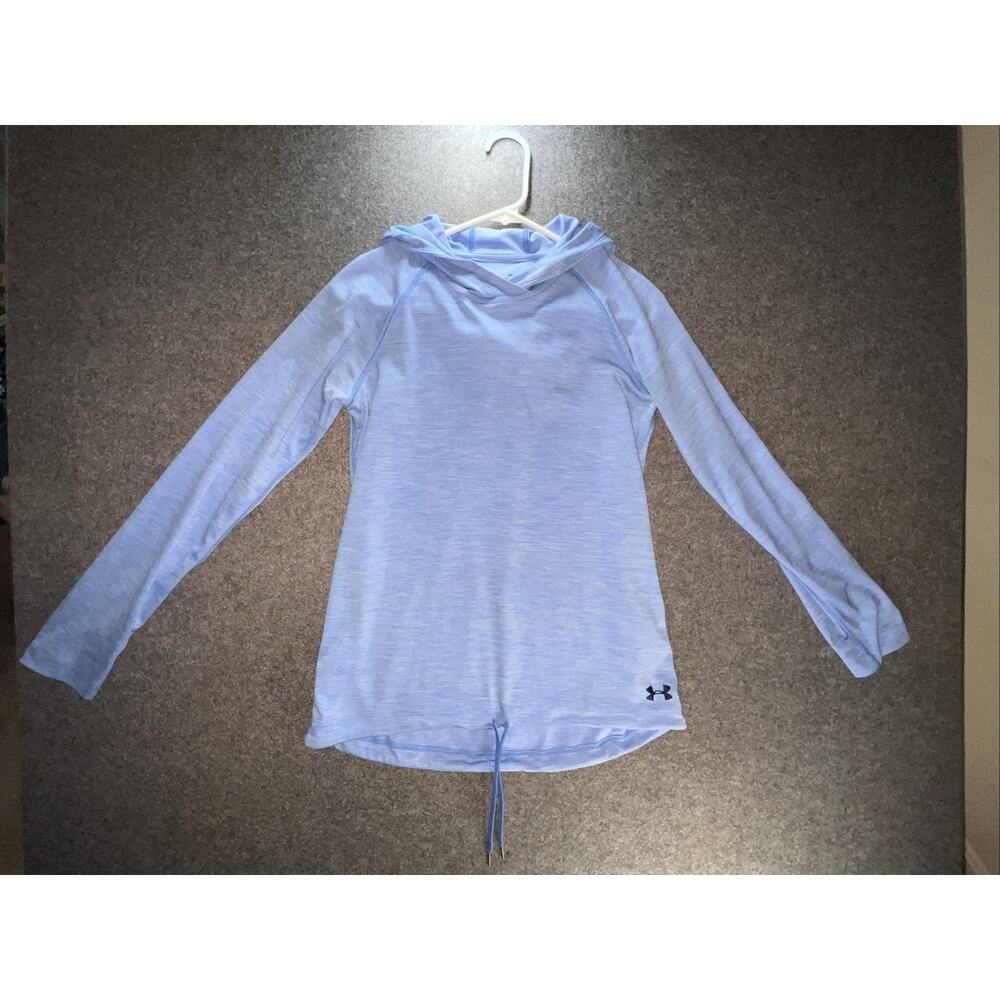 Women's‎ Under Armour HeatGear  Hooded Long Sleeve Pullover Sz XS Blue